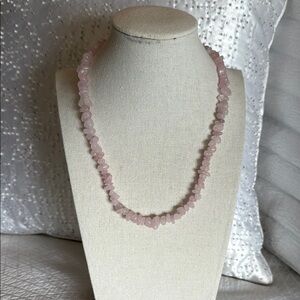 Soft Rose Quartz Chip Necklace